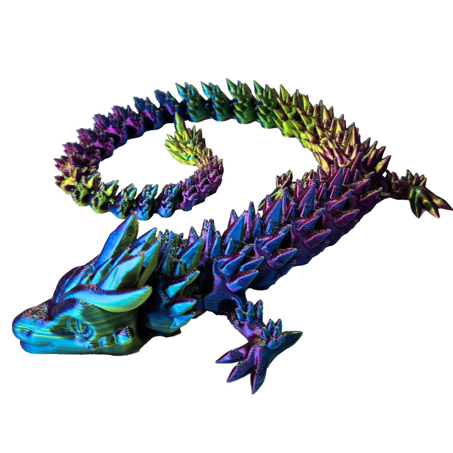 Big 20" Color Morphing, Dragon with Magic Sparkle Egg (Improved Design) Made in USA | Articulated 3D Dragon Egg